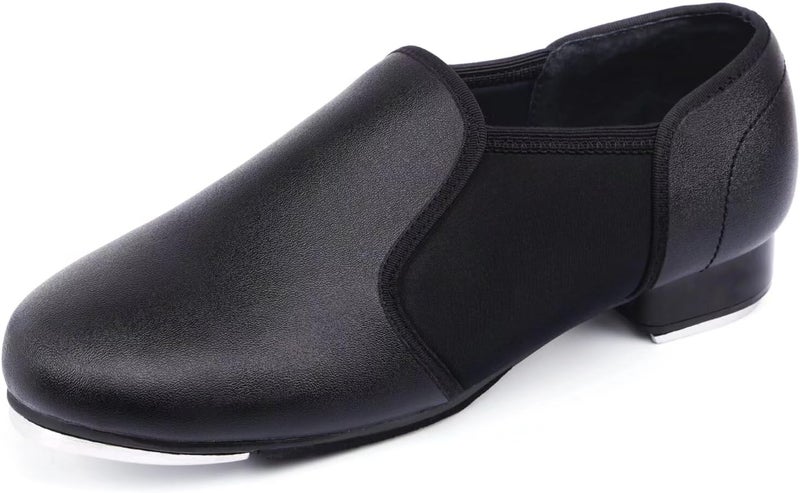 ARCLIBER Black Tap Shoes for Women and Men PU Leather Slip On Women Tap Dance Shoes - Image 1